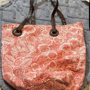 Aeropostale Coral Floral Tote Bag
